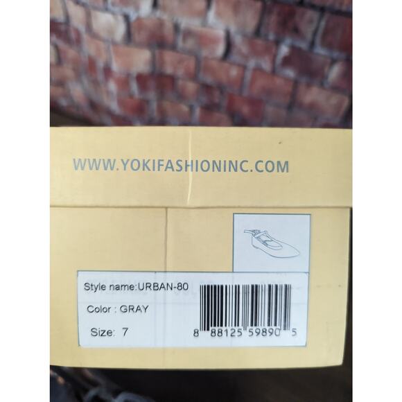 NWT YOKI Flats Velvet Lace Up Gray size 7 - Picture 4 of 5